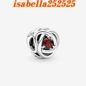 Pandora January Red Eternity Circle Charm|Pendant